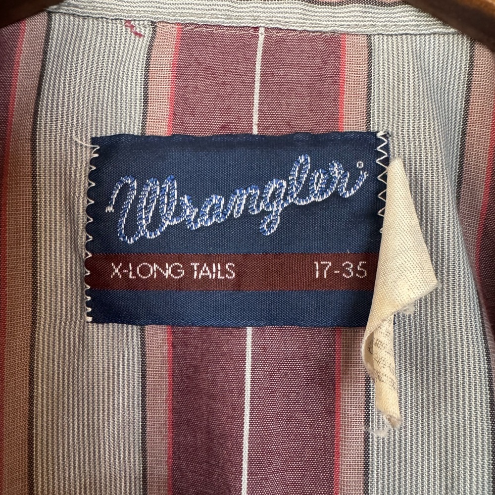 Wrangler - Red and Blue Striped Pearl Snap Shirt - Picture 5 of 5